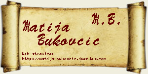 Matija Bukovčić vizit kartica